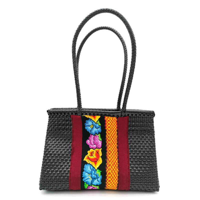 Bolsa artesanal negra con motivo sublimado - Image 3