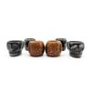 Kit copas mezcaleras de Barro Negro (2 normales, 2 calavera, 2 decoradas) PIEZA ÚNICA