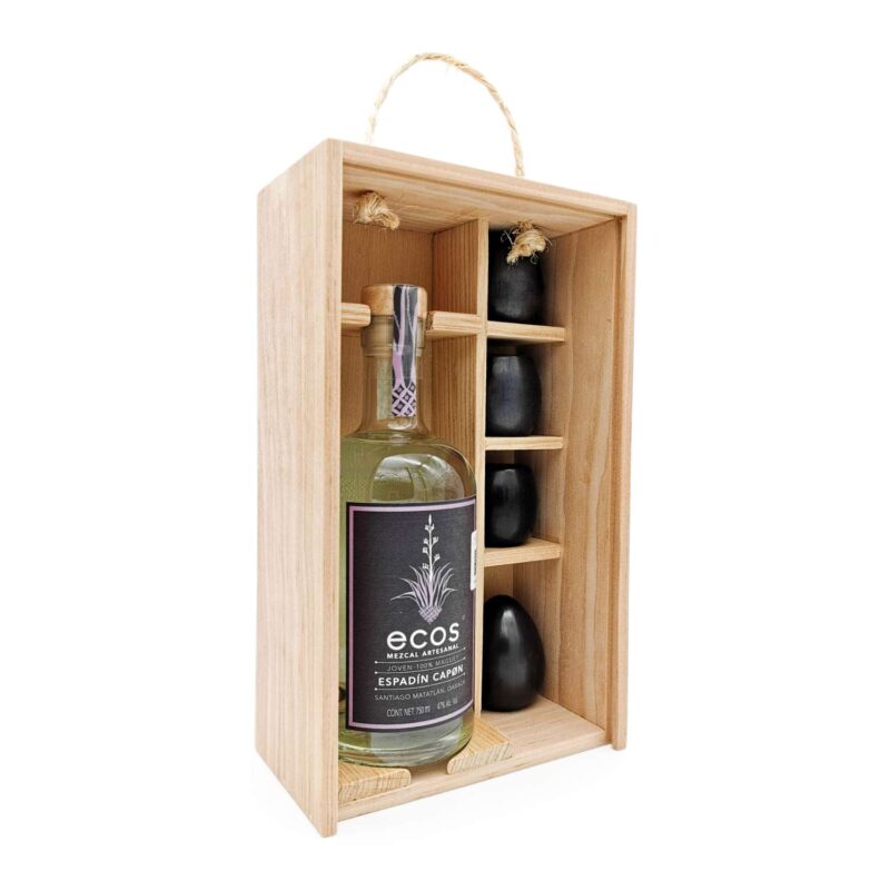 Kit: Caja artesanal + Mezcal Artesanal ecos Espadín Capón + Barro Negro - Image 2