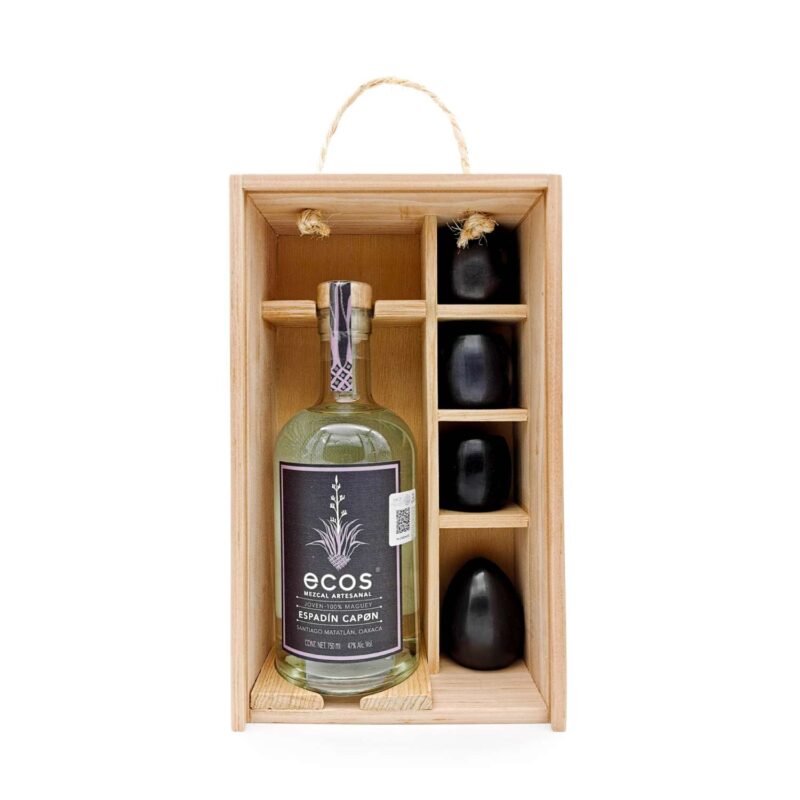 Kit: Caja artesanal + Mezcal Artesanal ecos Espadín Capón + Barro Negro - Image 3