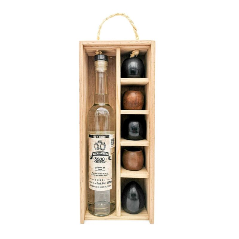 Kit: Caja artesanal + Mezcal Ancestral 3000 Noches Espadín + Barro Negro - Image 2