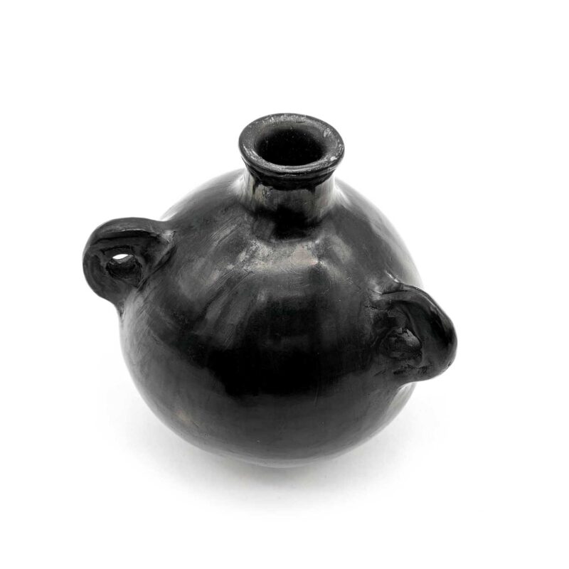 Cántaro mezcalero de Barro Negro 3 asas liso - Image 2