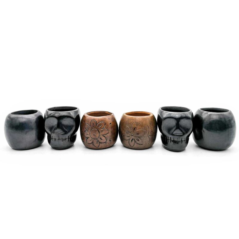 Kit copas mezcaleras de Barro Negro decoradas (pieza única) - Image 2