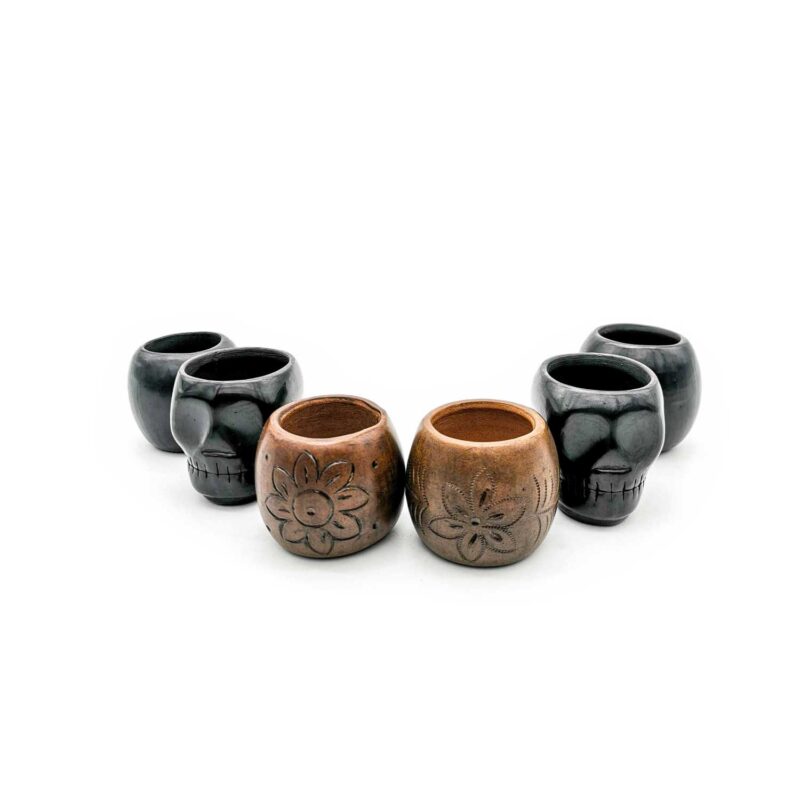 Kit copas mezcaleras de Barro Negro decoradas (pieza única) - Image 3