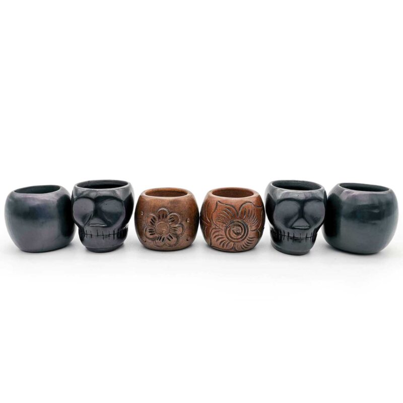 Kit copas mezcaleras de Barro Negro decoradas (pieza única) - Image 2
