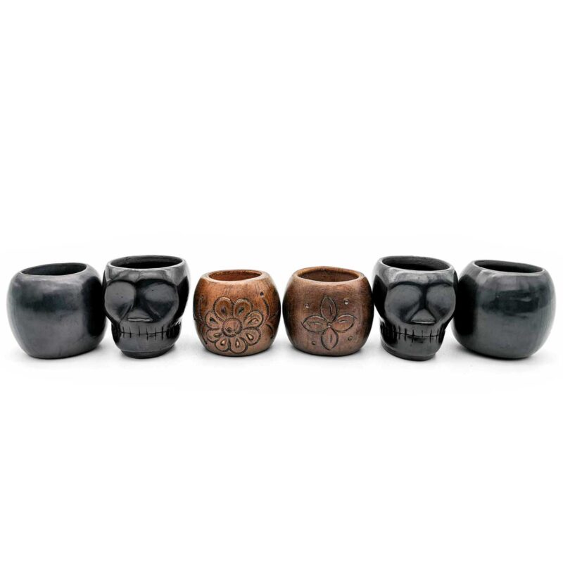 Kit copas mezcaleras de Barro Negro decoradas (pieza única) - Image 2