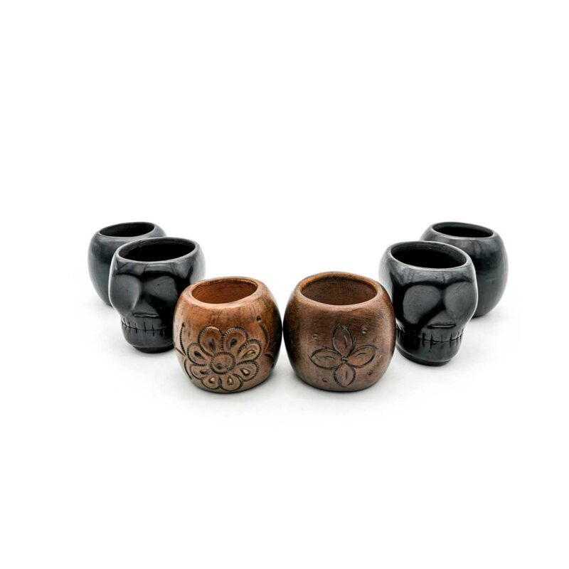 Kit copas mezcaleras de Barro Negro decoradas (pieza única) - Image 3