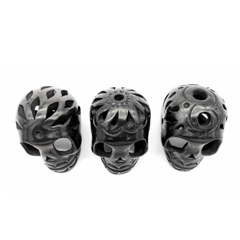 Kit de 3 calaveras chicas de Barro Negro - Image 2