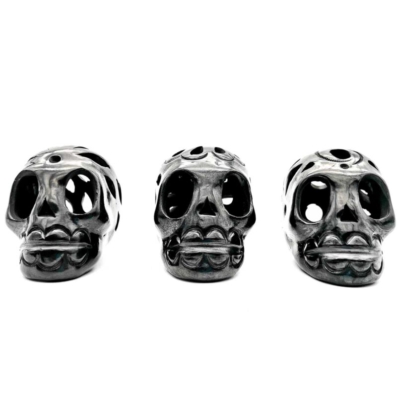 Kit de 3 calaveras chicas de Barro Negro