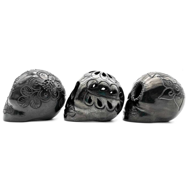 Kit de 3 calaveras medianas de Barro Negro - Image 2