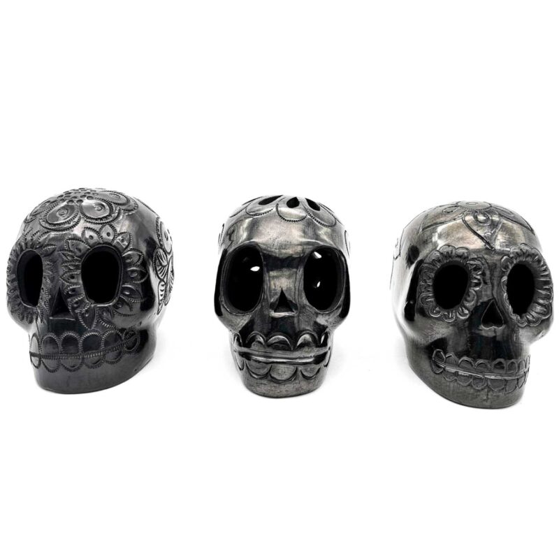 Kit de 3 calaveras medianas de Barro Negro