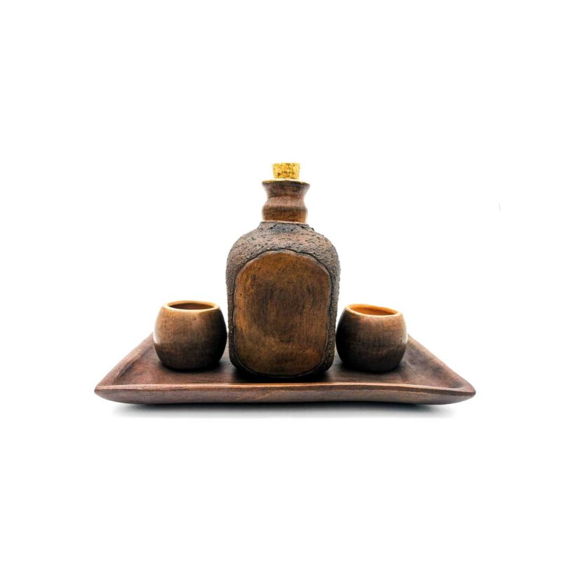 Kit botanero de Barro Negro: 1 plato, 2 copas y 1 licorerita