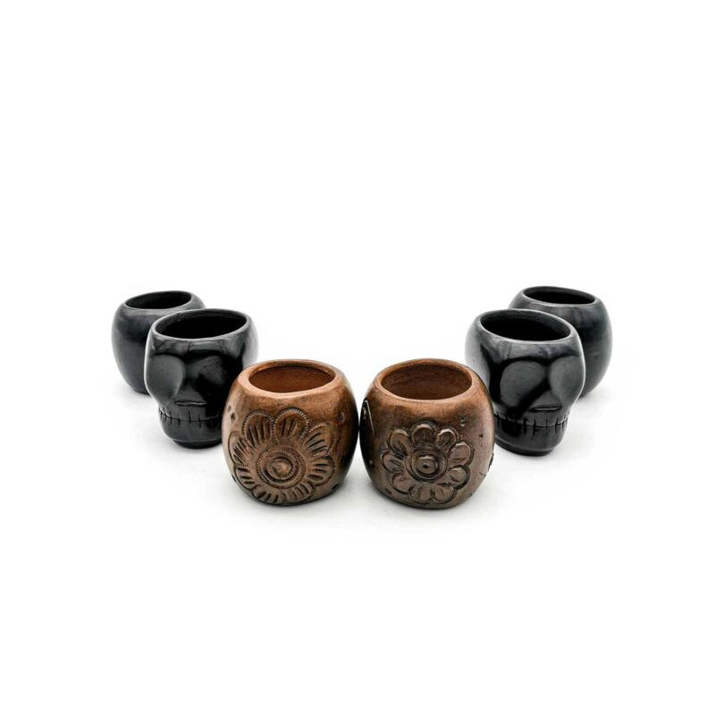 Kit copas mezcaleras de Barro Negro decoradas (pieza única) - Image 3