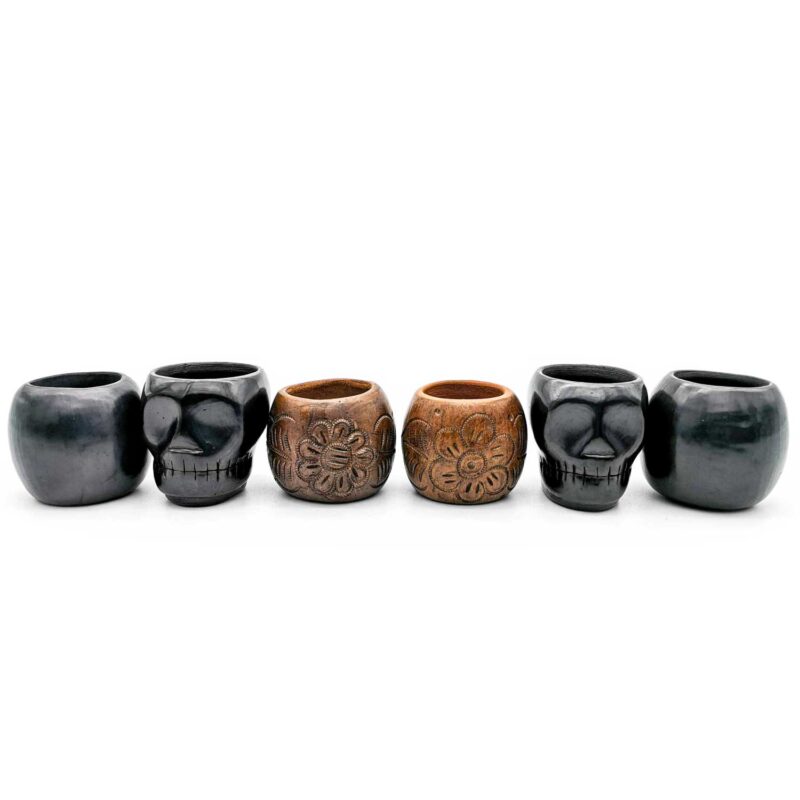 Kit copas mezcaleras de Barro Negro decoradas (pieza única) - Image 2
