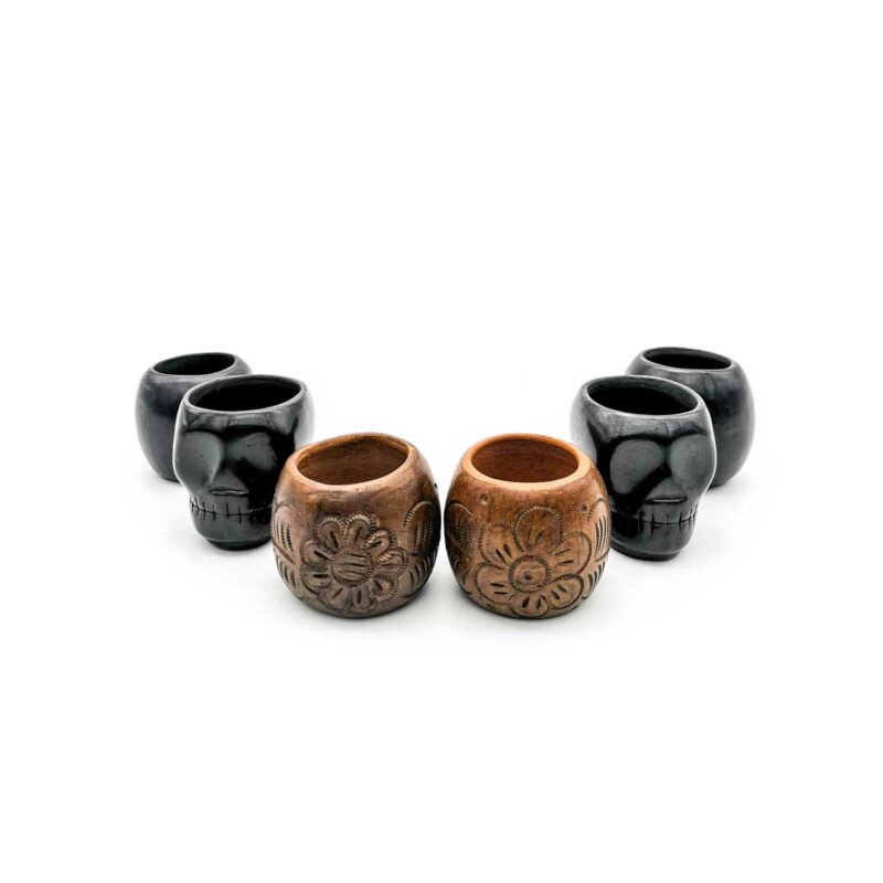 Kit copas mezcaleras de Barro Negro decoradas (pieza única) - Image 3