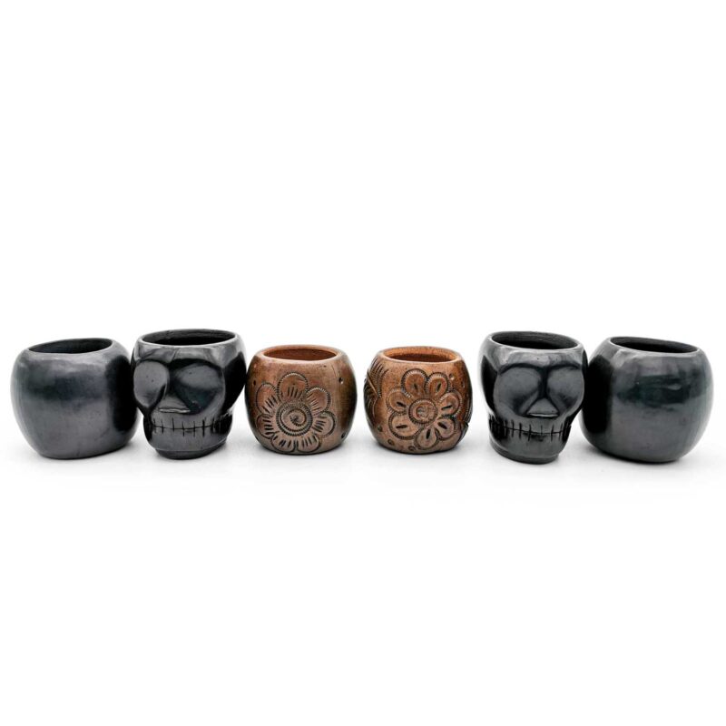 Kit copas mezcaleras de Barro Negro decoradas (pieza única) - Image 2