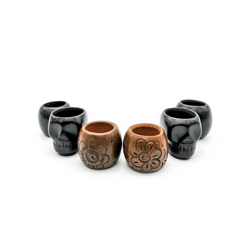 Kit copas mezcaleras de Barro Negro decoradas (pieza única) - Image 3