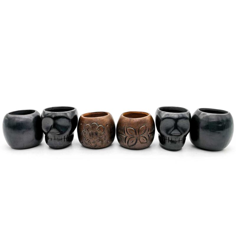 Kit copas mezcaleras de Barro Negro decoradas (pieza única) - Image 2
