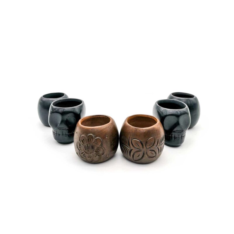 Kit copas mezcaleras de Barro Negro decoradas (pieza única) - Image 3