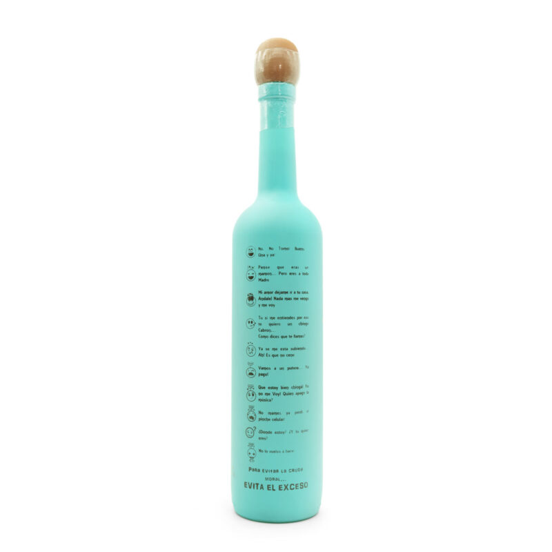 botella verde turquesa mezcandalo
