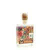Botella de Mezcal María Machetes, colorida y artesanal.