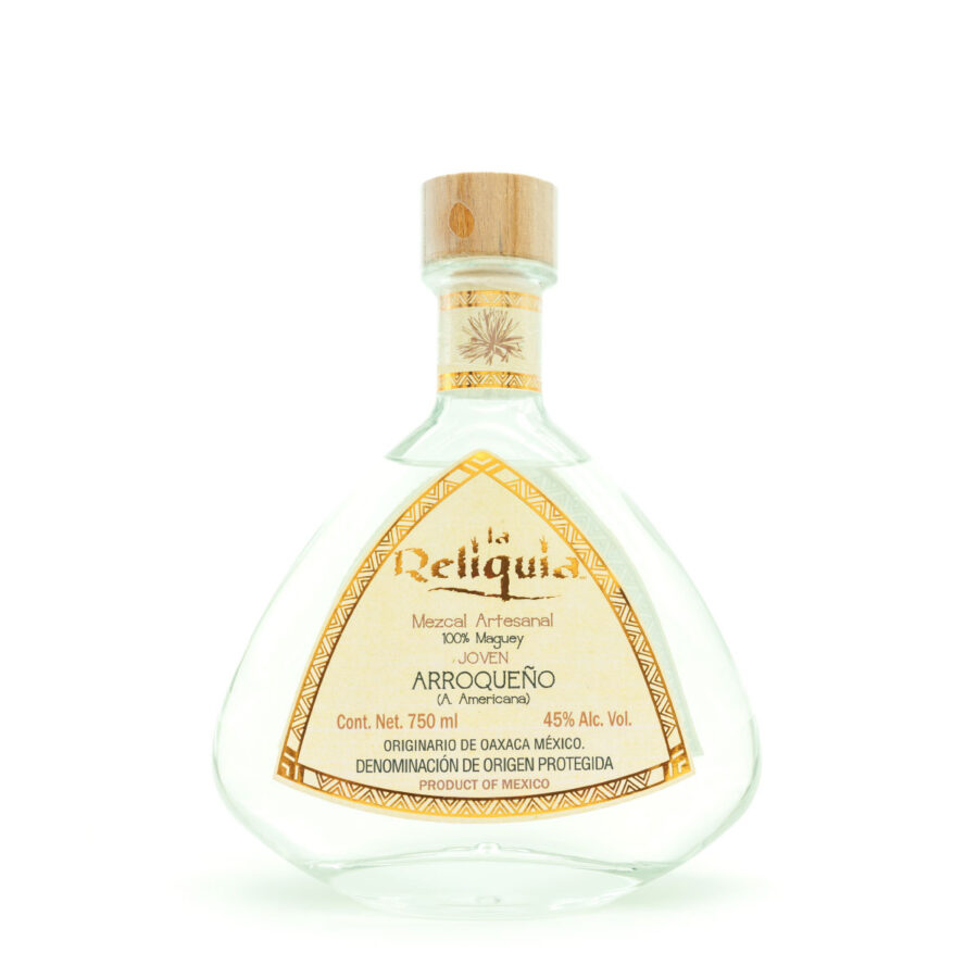 botella en forma de triangulo marca la reliquia variedad arroqueño