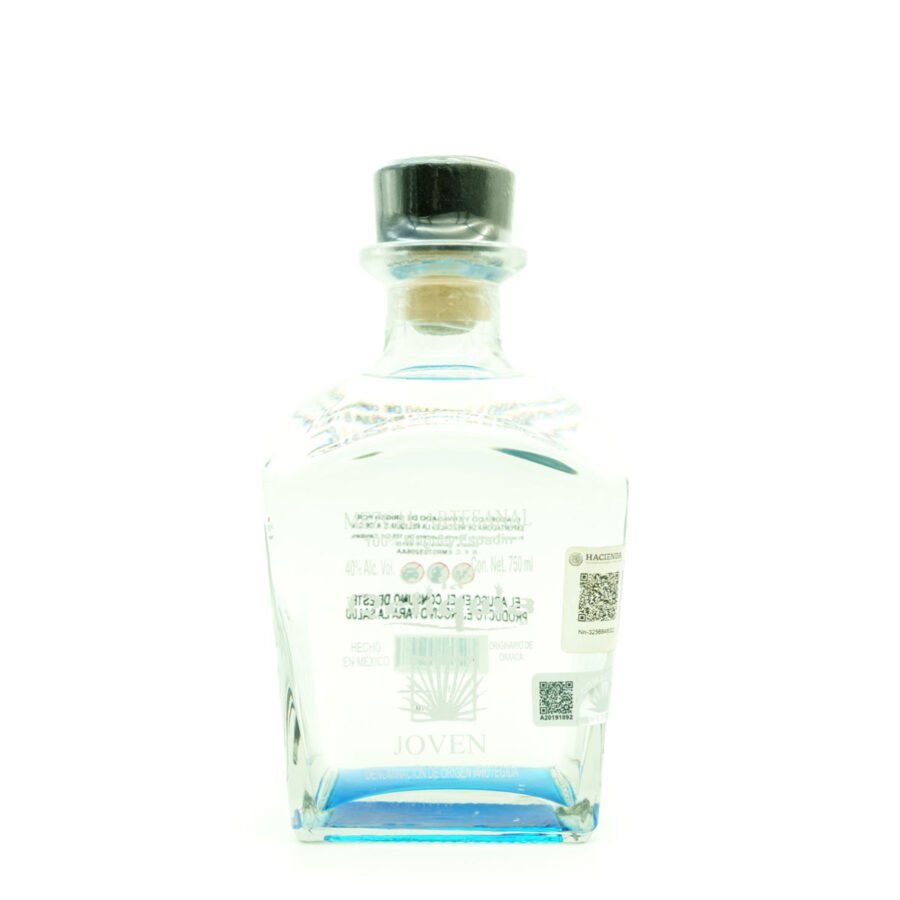 Botella cuadrada mezcal la reliquia joven