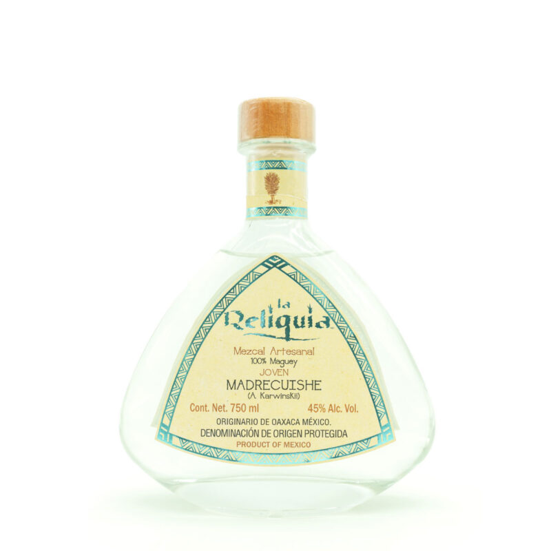 botella en forma de triangulo marca la reliquia variedad madrecuishe