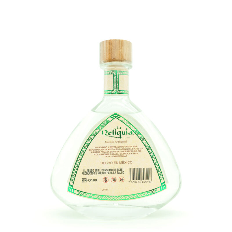 botella en forma de triangulo marca la reliquia variedad tobalá