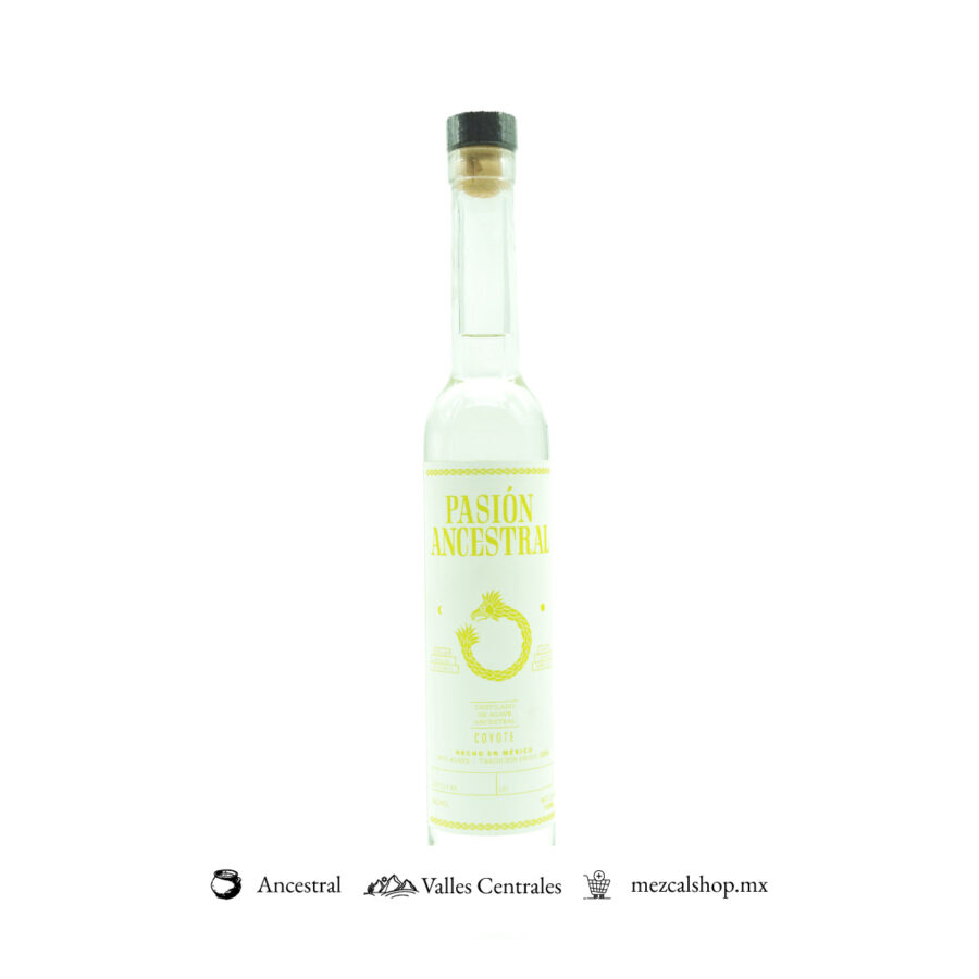 Botella de mezcal pasion ancestral coyote