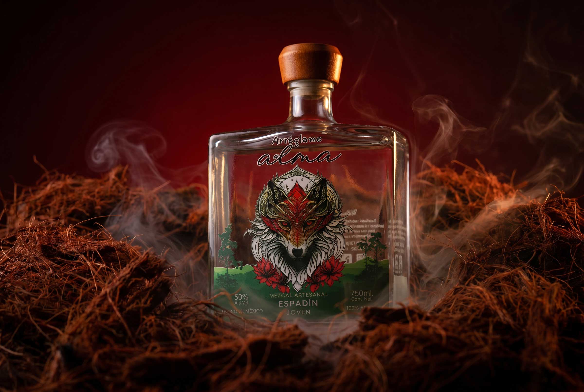 botella arreglame el alma con base de bagazo